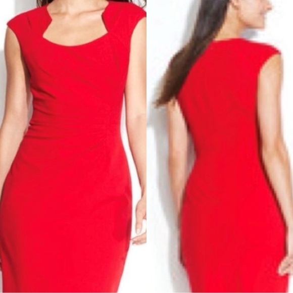 Elegant Red Midi Dress - Picture 1 of 12